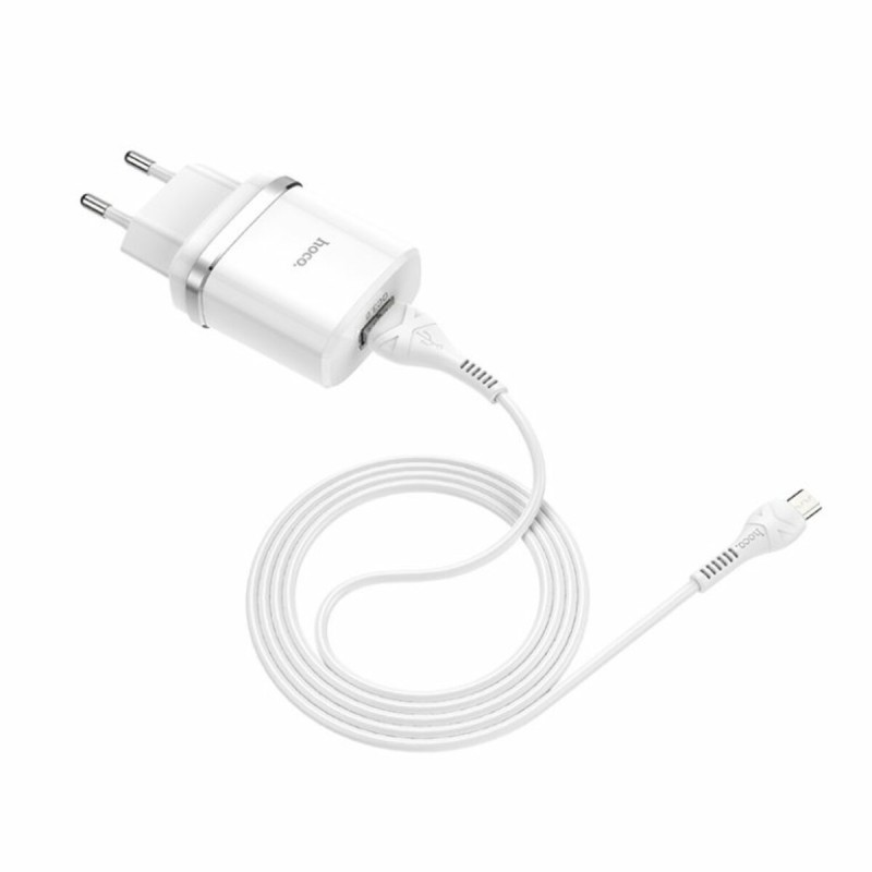 Мережевий зарядний пристрій HOCO C12Q Smart QC3.0 charger set(Micro) 18W White