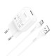 Мережевий зарядний пристрій HOCO C96A single port charger set(Type-C) White
