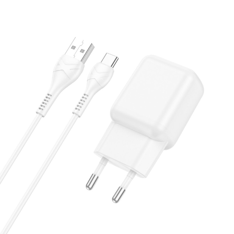 Мережевий зарядний пристрій HOCO C96A single port charger set(Type-C) White