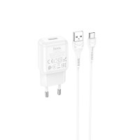 Мережевий зарядний пристрій HOCO C96A single port charger set(Type-C) White