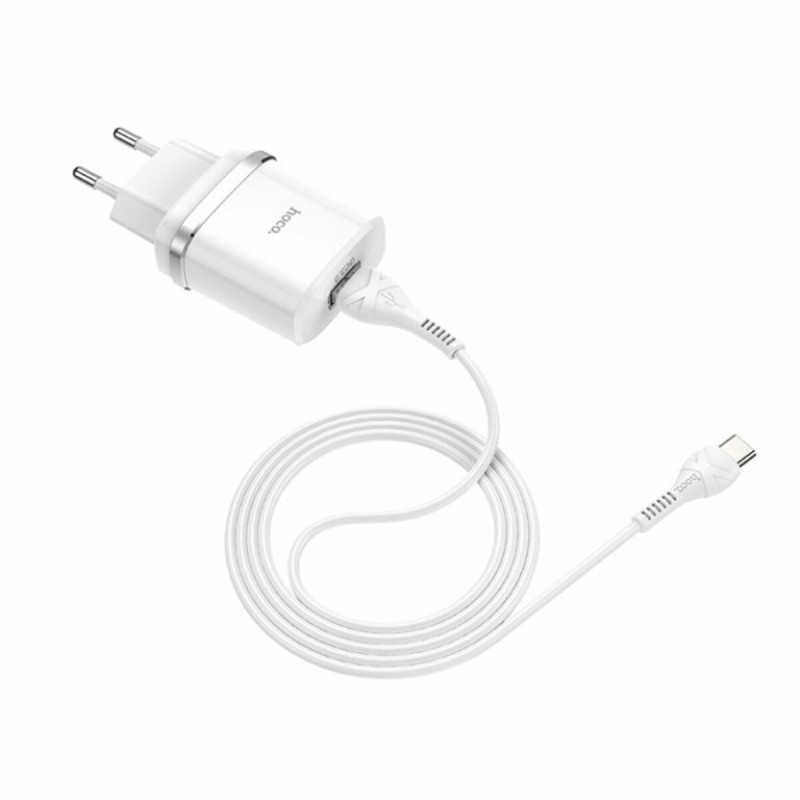 Мережевий зарядний пристрій HOCO C12Q Smart QC3.0 charger set(Type-C) 18W White