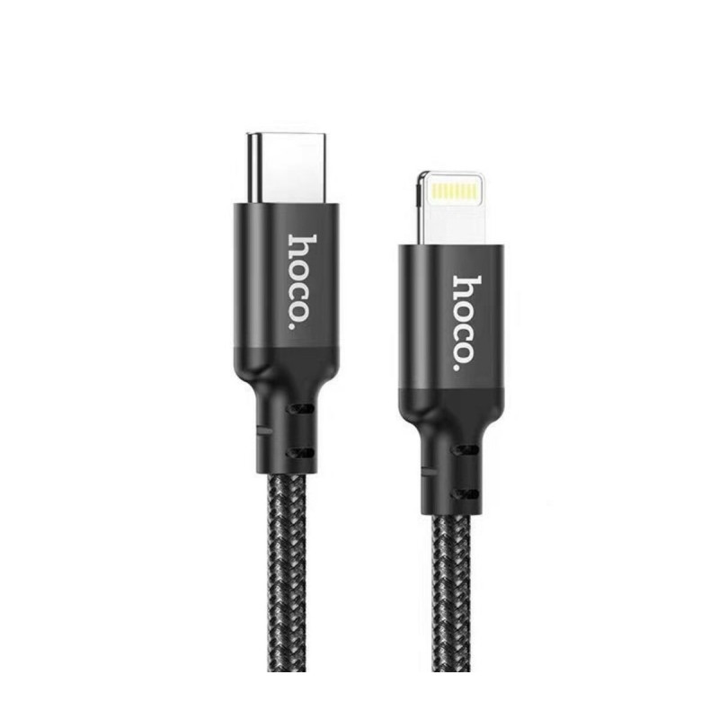 Кабель HOCO X14 Type-C to iP 3A, 20W, 2m, nylon, aluminum connectors, Black