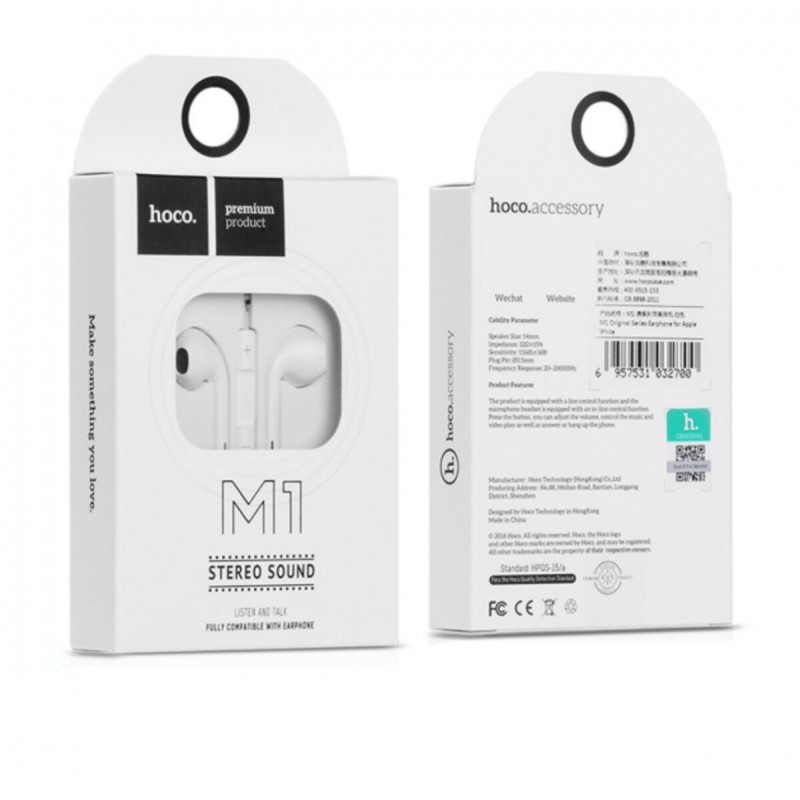 Навушники HOCO M1 original series earphones White