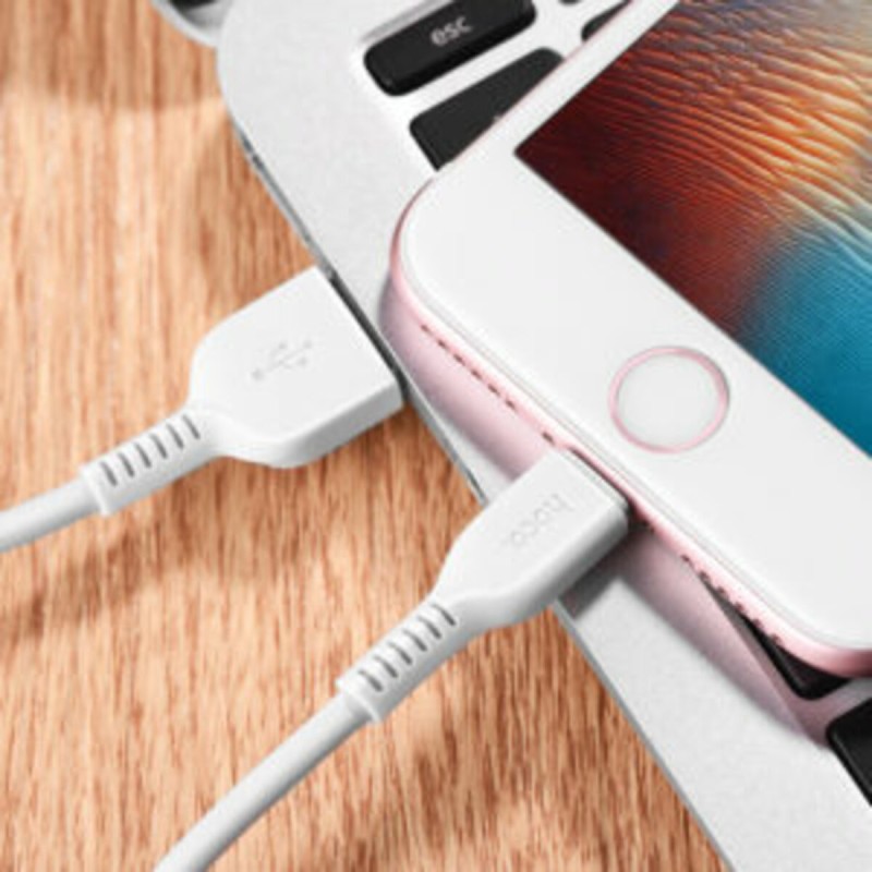 Кабель HOCO X13 USB to iP 2.4A, 1m, PVC, PVC connectors, White