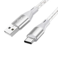 Кабель BOROFONE BX96 Ice crystal silicone charging data cable Type-C Gray