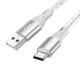 Кабель BOROFONE BX96 Ice crystal silicone charging data cable Type-C Gray