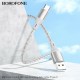 Кабель BOROFONE BX96 Ice crystal silicone charging data cable Type-C Gray