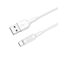 Кабель HOCO X25 USB to Type-C 2A, 1m, PVC, PVC connectors, White