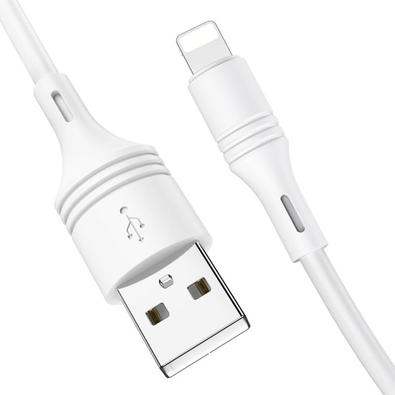 Кабель BOROFONE BX43 USB to iP 2.4A, 1m, PVC, PVC connectors, White
