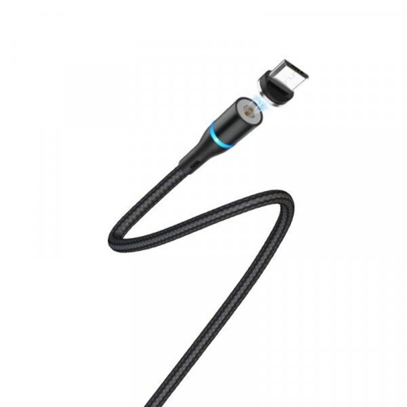 Кабель BOROFONE BU16 Skill magnetic Micro-USB 1.2m, nylon braid, aluminum alloy connector Black