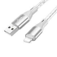 Кабель BOROFONE BX96 Ice crystal silicone charging data cable iP Gray