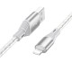 Кабель BOROFONE BX96 Ice crystal silicone charging data cable iP Gray