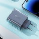Мережевий зарядний пристрій ACEFAST A45 Sparkling series PD65W GaN (2*USB-C+USB-A) charger Mica gray