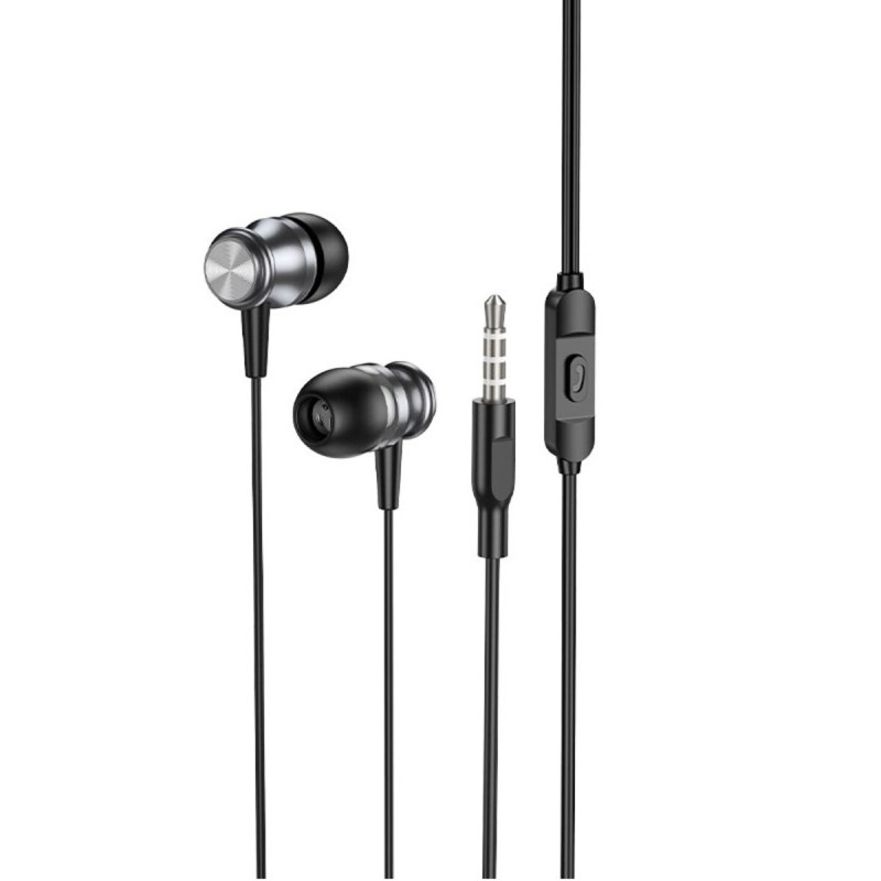 Навушники BOROFONE BM75 Platinum metal universal earphones with microphone Metal Gray