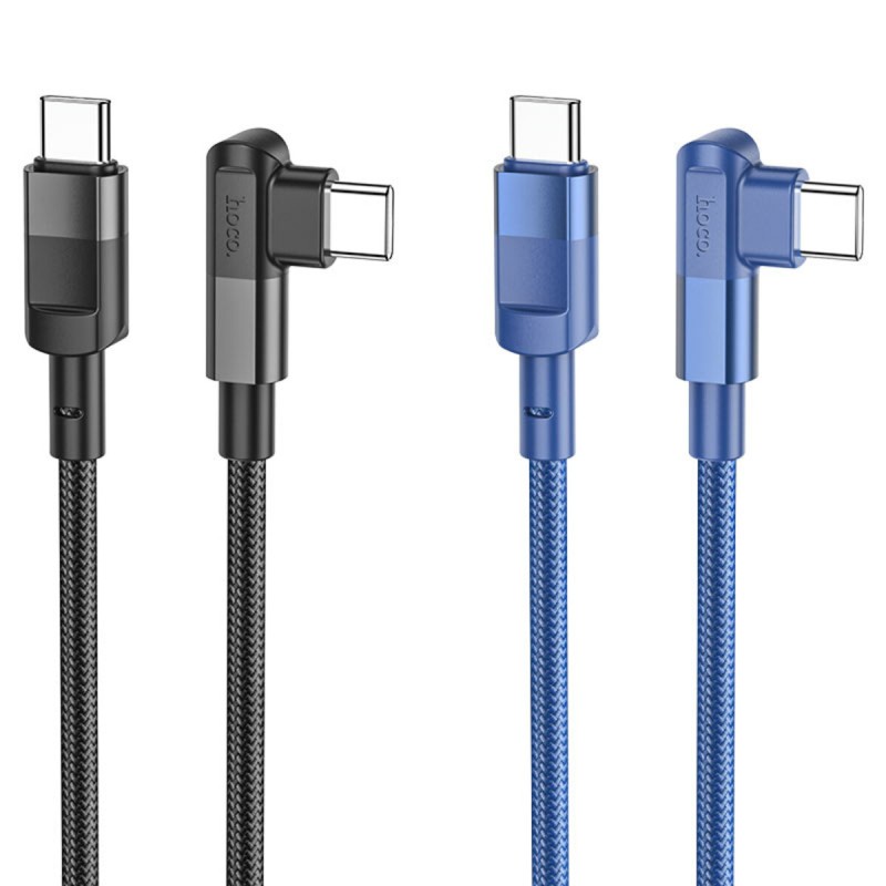 Кабель HOCO U108 Type-C to Type-C 5A, 100W, 1.2m, nylon, aluminum connectors, Black
