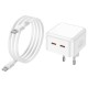 Мережевий зарядний пристрій BOROFONE BA76A Source dual port PD35W(2C) charger set(Type-C to Type-C) White