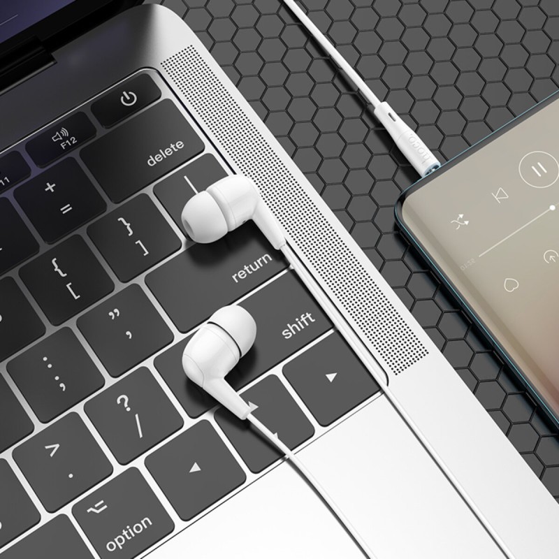 Навушники HOCO M97 Enjoy universal earphones with mic White