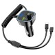 АЗП з FM-модулятором BOROFONE BC45 Prestige QC3.0 2-in-1 car BT FM transmitter with cable 18W Black