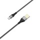 Кабель BOROFONE BU11 USB to Micro 2.4A, 1.2m, nylon, aluminum connectors, Black