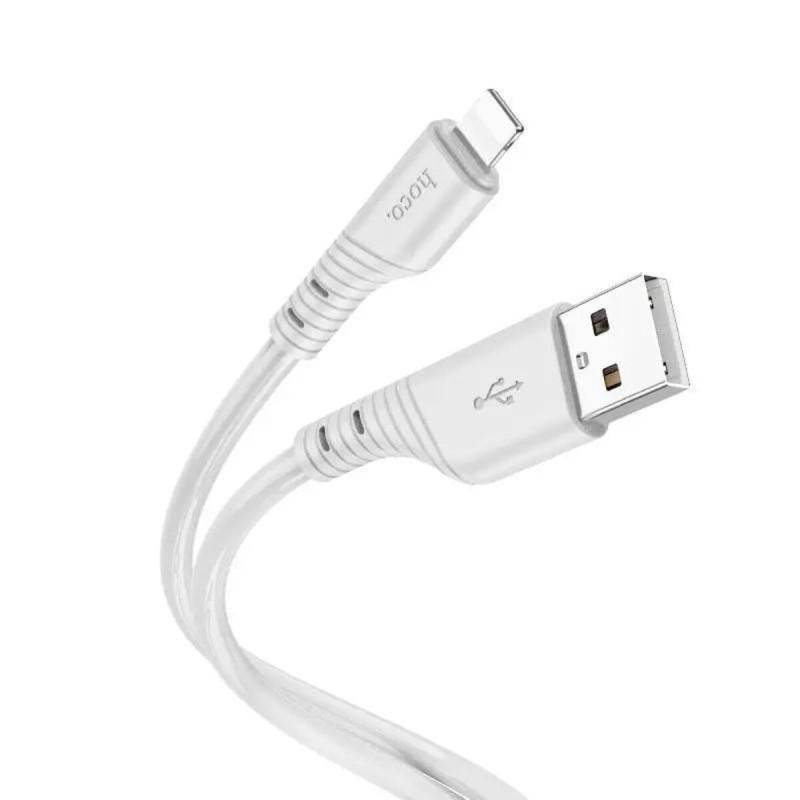 Кабель HOCO X97 Crystal color silicone charging data cable iP light gray