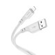 Кабель HOCO X97 Crystal color silicone charging data cable iP light gray
