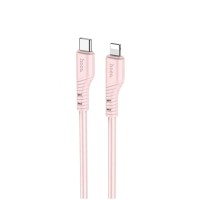 Кабель HOCO X97 Crystal color PD silicone charging data cable iP light pink