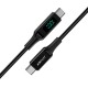 Кабель ACEFAST C6-03 Type-C to Type-C 5A, 100W, 2m, nylon, zinc connectors, digital display, Black