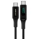 Кабель ACEFAST C6-03 Type-C to Type-C 5A, 100W, 2m, nylon, zinc connectors, digital display, Black