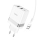 Мережевий зарядний пристрій HOCO N21 Pro Tourer PD30W (2A1C) charger set(Type-C to Type-C) White