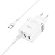 Мережевий зарядний пристрій HOCO N21 Pro Tourer PD30W (2A1C) charger set(Type-C to Type-C) White