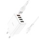 Мережевий зарядний пристрій HOCO C102A Fuerza QC3.0 four-port charger set(iP) 18W White