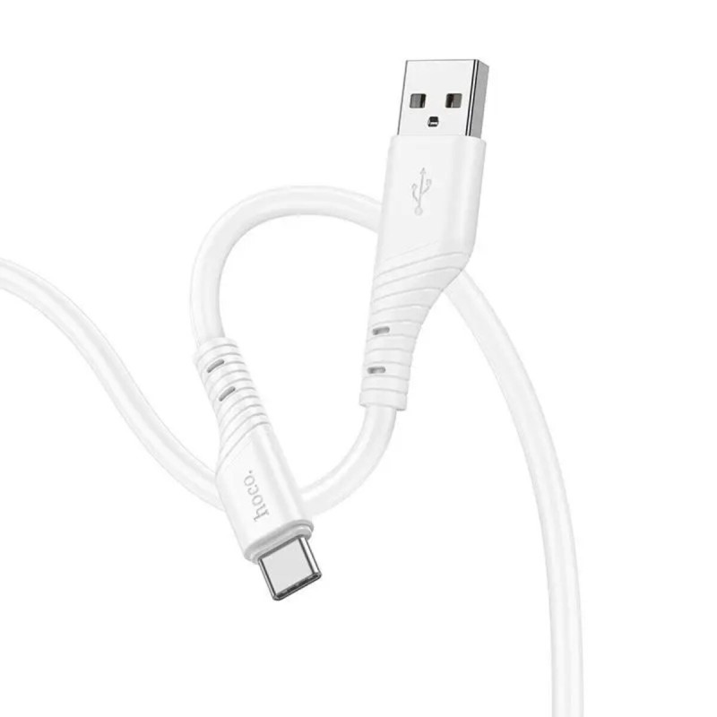 Кабель HOCO X97 Crystal color silicone charging data cable Type-C white