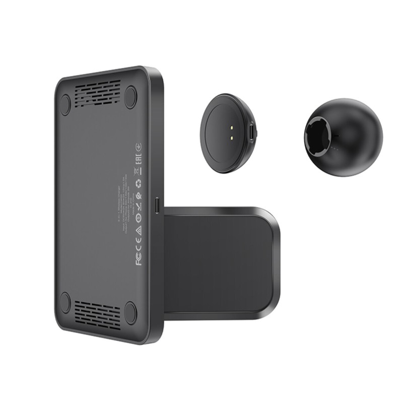 Бездротовий зарядний пристрій HOCO CW33 Ultra-Charge 3-in-1 vertical wireless fast charger Black