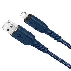 Кабель HOCO X59 USB to iP 2.4A, 1m, nylon, TPE connectors, Blue
