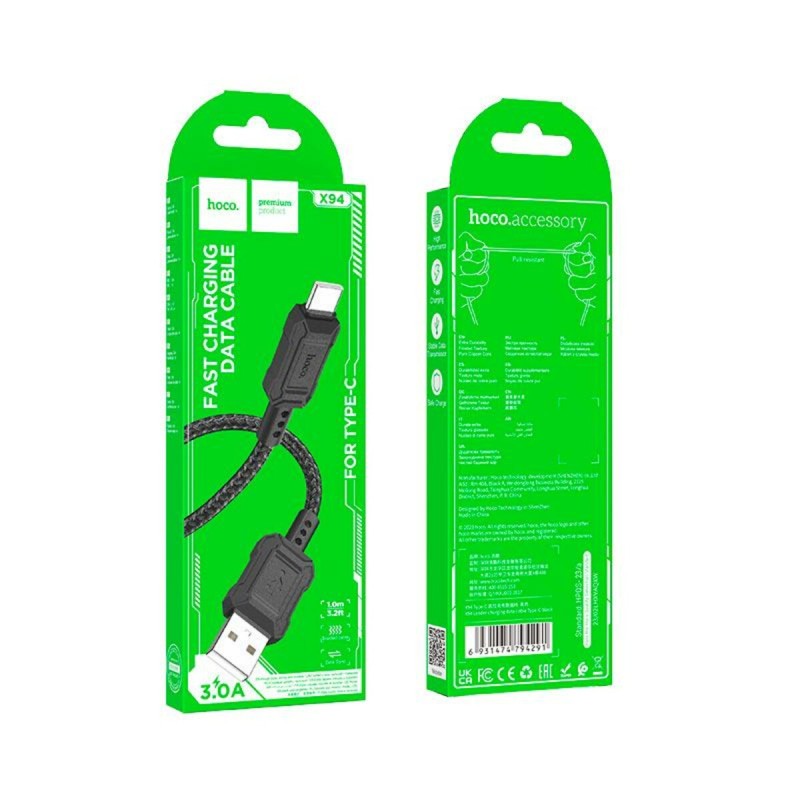 Кабель HOCO X94 Leader charging data cable Type-C Black