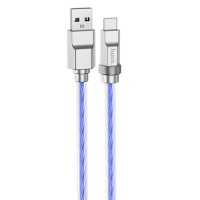 Кабель HOCO U113 Solid 100W silicone charging data cable Type-C Blue