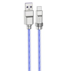 Кабель HOCO U113 Solid 100W silicone charging data cable Type-C Blue