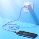 Кабель HOCO U113 Solid 100W silicone charging data cable Type-C Blue