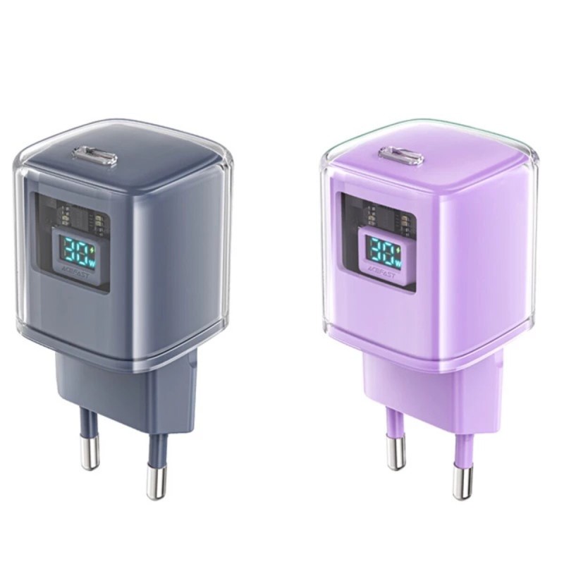 Мережевий зарядний пристрій ACEFAST A53 Sparkling series PD30W GaN (USB-C) charger Mica Gray