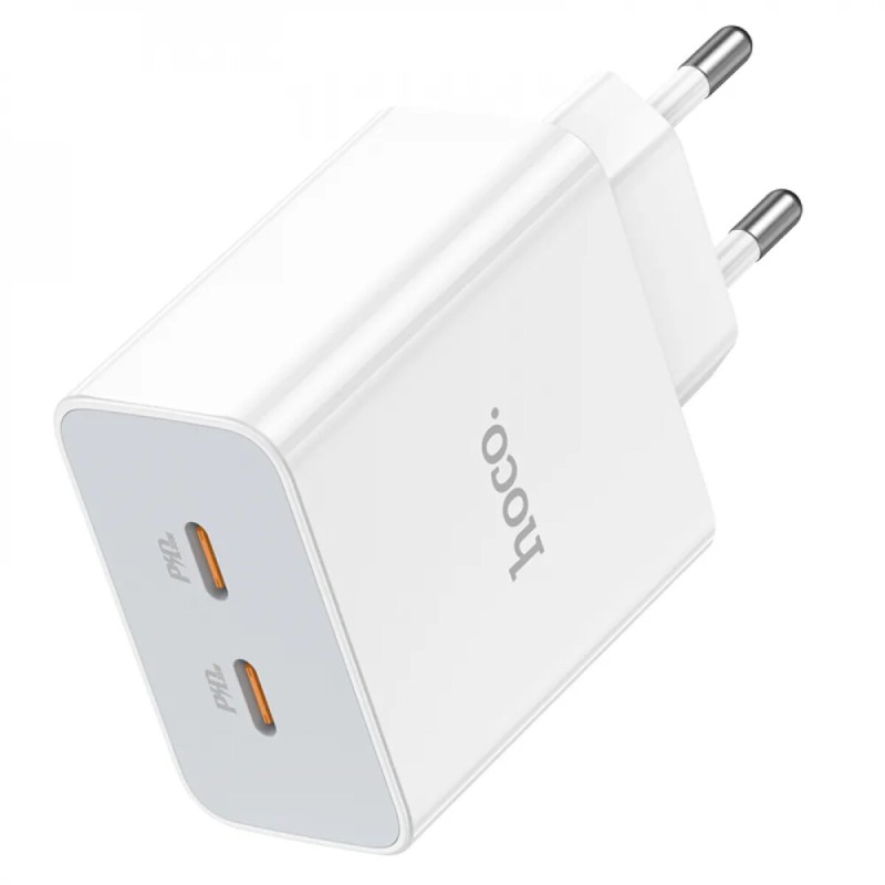 Мережевий зарядний пристрій HOCO C108A Leader PD35W dual port(2C) charger White
