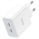 Мережевий зарядний пристрій HOCO C108A Leader PD35W dual port(2C) charger White