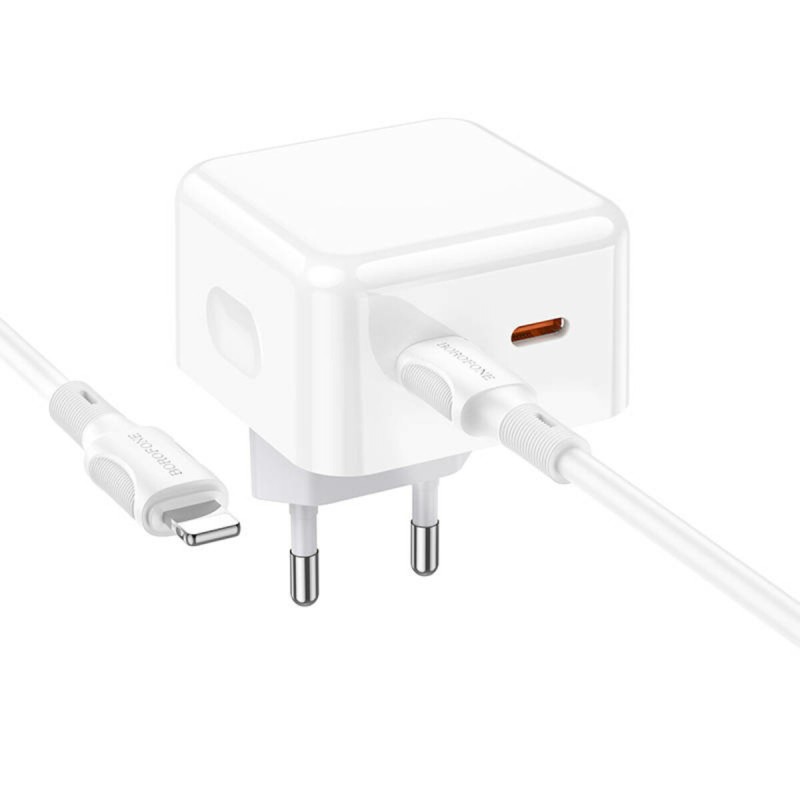 Мережевий зарядний пристрій BOROFONE BA76A Source dual port PD35W(2C) charger set(C to iP) White