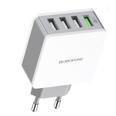 Мережевий зарядний пристрій BOROFONE BA43A Bountiful, wall charger with four USB ports 3.4A White