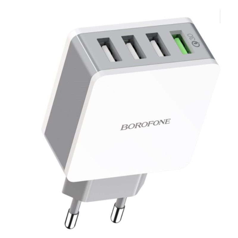 Мережевий зарядний пристрій BOROFONE BA43A Bountiful, wall charger with four USB ports 3.4A White