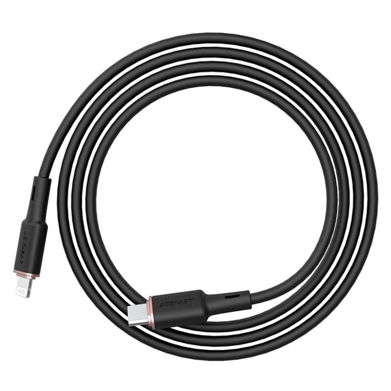Кабель ACEFAST C2-01 Type-C to iP 3A, 20W, 1.2m silicone, zinc connectors, Black