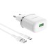 Мережевий зарядний пристрій BOROFONE BA36A High speed single port QC3.0 charger set 18W(Type-C) White