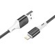 Кабель BOROFONE BX79 USB to iP 2.4A, 1m, silicone, silicone connectors, Black