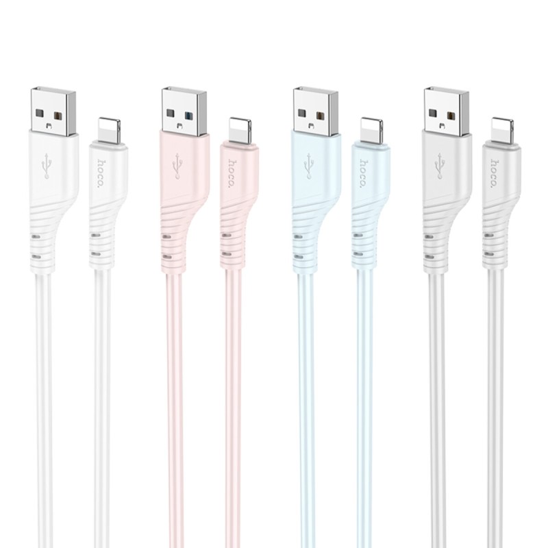 Кабель HOCO X97 Crystal color silicone charging data cable iP light blue