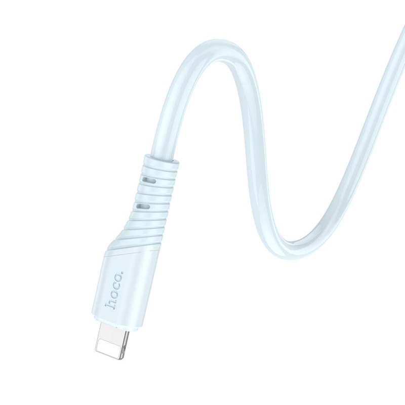 Кабель HOCO X97 Crystal color silicone charging data cable iP light blue