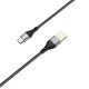 Кабель BOROFONE BU11 USB to Type-C 2.4A, 1.2m, nylon, aluminum connectors, double-sided USB, Black
